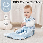Yoofoss Baby Sleep Sack 12-18 Month 0.5TOG 100% Organic Cotton 2-Way Zipper - Image 2