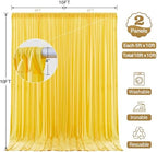 10x10FT Backdrop Curtains with Rod Pockets - Wrinkle Free Photo Stage Backdrop 2 Panels Curtains Drapes for Photography Wedding Party Baby Shower Decorations (Yellow) - Image 6