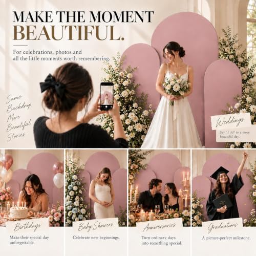 Set of 3 Stretchy Wedding Arch Backdrop Covers, 7.2FT, 6.6FT & 6FT - Image 7