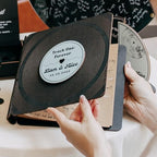 Personalized Vinyl Record Wedding Guest Book Alternative – Black Wood Sign with Custom Names and Date – Alternative Wedding Reception Decor - Fall Wedding Guestbook Reception - Image 4