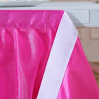 Hot Pink Tulle Table Skirt 14FT Desk Skirt for Classroom Dorm Teacher Desk Back to School Desk Curtain Skirt Ruffle Tutu Shimmer Table Skirting for Birthday Baby Shower Party Cake Dessert Table Decor - Image 6