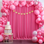24x10FT Hot Pink Backdrop Curtains for Wedding Parties, Wrinkle Free Polyester Photography Backdrop Drapes for Wedding Baby Shower Birthday Parties Stage Background Stand Decorations 4x10ft,6 Panels - Image 5