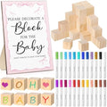 Tatuo 75 Pcs Baby Shower Party Block Games Sign to Decorate,Pink Bow by Tatuo