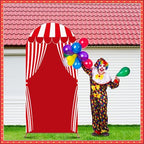 6 FT Carnival Circus Theme Arch Backdrop Cover Circus Tent Red White Stripe - Image 5