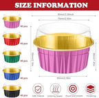 200 Pack Aluminum Cupcake Liners with Lids,Bright,Plain - Image 4