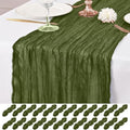 24 Pack Olive Green Table Runner 10Ft Cheesecloth Table Runner Rustic Gauze Table Runner Romantic Long Sheer Fabric Cheese Cloth Table Runner for Wedding Party Bridal Baby Shower by Lumaycens