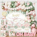 Floral Baby In Bloom Baby Shower Decorations,283pcs Spring Baby Shower Decorations Plates and Napkins Cups Banner Backdrop Tablecloth Cake Topper Balloon for Wildflower Baby In Bloom Shower Supplies by Lenyunge
