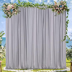 Grey Backdrop Curtains 10ftx8ft Party Polyester Photo Drapes - Image 6