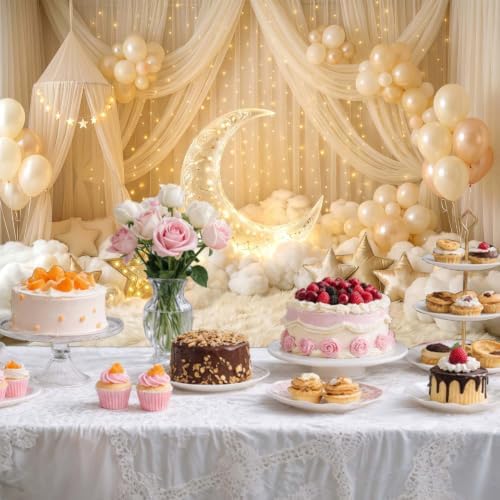 15X10ft Newborn Maternity Backdrop Moon Star Cloud Balloon Background - Image 4