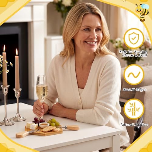 Nuenen 6 Sets Baby Shower Game Prizes Bee Mini Charcuterie Board, Hexagon - Image 3
