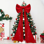 Giant Velvet Bow 32x83 Inch with Drapes Wedding Birthday,Red - Image 5