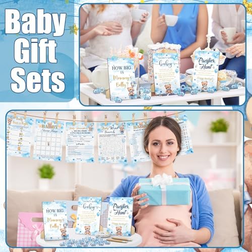 Sherr 476 Pcs Blue Bear Baby Shower Games, 9 Styles Baby Shower Activities - Image 6