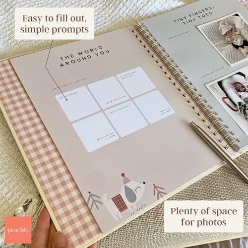 Peachly Unisex Baby Memory Book - First Year Baby Book Keepsake - Charlie - Image 6