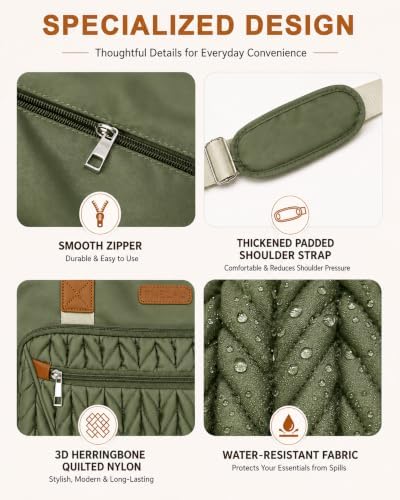 FHELAD Diaper Bag Tote for Women, Baby Diaper Bag Set (Sage Green) - Image 3