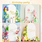 7.2FT Metal Arch Backdrop Stand and Cover Set, Gold Wedding Backdrop Arch Stand with Cover, Balloon Arch Stand with White Arch Cover for Birthday Party Baby Shower Graduation Ceremony Decorations - Image 6