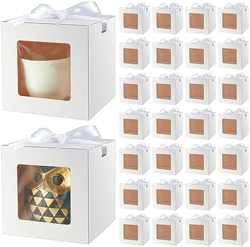 Yeaqee 50 Pcs Sublimation Mug Boxes for Gift Coffee Mug Boxes Bulk, Clear by Yeaqee