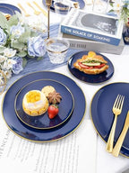 WDF 300PCS Navy Blue Plates Disposable - Blue Plastic Plates 50guest Heavy Duty Plastic Dinnerware Sets for Party/Wedding/Birthday - Image 4