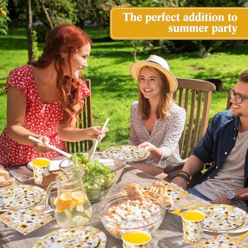 Pickmesh 400 Pcs Bee Sunflower Birthday Party Supplies Plates Serve 50 - Image 4