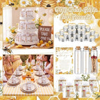 MTLEE 24 Sets Bee Baby Shower Favors for Guest Bulk Including Lavender Scented Candles and Empty Matches Jars with Cork Top Thank You Cards and Organza Bags for Baby Shower Party Souvenir - Image 4