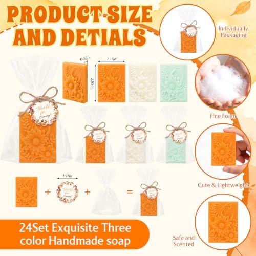 Leelosp 24 Pcs Fall Baby Shower Favors Wildflower Mini Bar Soap for Guests - Image 3