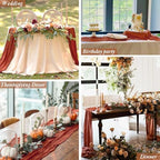 10 Pack Terracotta Cheesecloth Table Runners 35x120 Inch, 10FT Rustic Burnt Orange Cheese Cloth Table Runner for Wedding Bridal Shower Baby Shower Birthday Holiday Decor - Image 4
