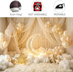 10X8ft Newborn Maternity Backdrop Moon Star Cloud Balloon Background - Image 7