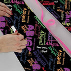AOFUN Wrapping Paper One Roll for Boys Girls Men Women - Love for Couples With Name/Date - 3 Rolls 58" x 23" - Image 4