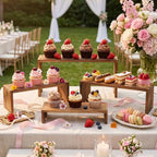 4 Set Wood Display Risers, Stackable Cupcake Stand for Party Dessert Table - Image 2