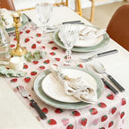 12 Pcs 29x70 Inch Strawberry Shiny Glitter Tulle Table Runner, Blush Pink Lace Strawberry Tablecloth for Cake Birthday Party Wedding Baby Shower Christmas Decorations - Image 5