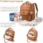 Astro alan Diaper Bag with Changing Station, Waterproof 3 in 1 Diaper Backpack with Foldable Changing Pad, Large Travel Backpack for Mom & Dad, Shower Gift for Baby Girl & Boy, Brown - Image 4