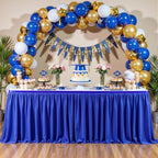 17ft Royal Blue Table Skirt Rectangle Table Polyester Pleated Table Skirt Desk Skirt for Teacher Desk Dorm Ruffle Table Skirt Wedding Birthday Party Baby Bridal Shower Banquet Table Decoration - Image 7