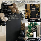 Metal Arch Stand and Cover Set,1 Black Spandex Fitted Backdrop with 1 Gold Wedding Arched Stand Frame for Parties Birthday Baby Shower Bridal Banquet Decoration (6.6FT) - Image 6