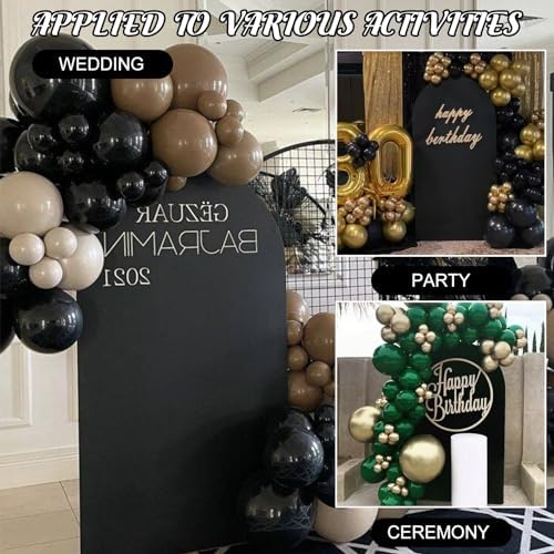 Metal Arch Stand and Cover Set,1 Black Spandex Fitted Backdrop with 1 Gold Wedding Arched Stand Frame for Parties Birthday Baby Shower Bridal Banquet Decoration (6.6FT) - Image 6