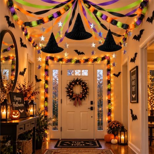 Halloween Decoration Paper Chain Garland, 500 Sheet Strips, Crepe Streamers - Image 5