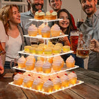 weddingwish 5 Tier Acrylic Cupcake Stand with LED Light, Clear Cupcake Stand for 50 Cupcakes, Cupcake Holder Tower Dessert Table Display Set for Birthday, Baby Shower, Tea Party and Wedding Décor - Image 3