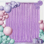 8ft x 8ft Light Purple Sequin Backdrop for Wedding Baby Shower Decorations - Image 4