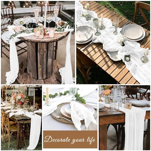 20 Pack Cheesecloth Table Runner 17 x 108 Inch, White - Image 7