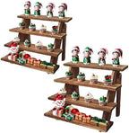 2Pcs Wooden Cupcake Stand - 4 Tier Cupcake Display Stand, Rustic Tiered Display Stand, Tool Free Installation Cupcake Stand for Birthday Party Decoration Supplies by Fumingpal