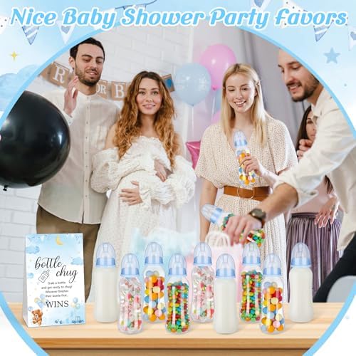 Trelaco 12 Pcs Baby Shower Bottle Chug Game, Bear, Blue - Image 6