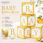 A Little Cutie Is on the Way Baby Shower Decorations,Fruit Orange Baby Shower Supplies Kit with Balloon Garland Arch, Backdrop, Little Cutie Baby Shower Decor Set for Citrus Gender Neutral Baby Shower - Image 7