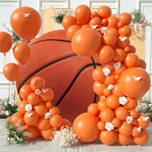 Round Basketball Backdrop - Sports Theme Photography Background for Game, Fans, Man, Kids, Boy, Baby Shower, Birthday Party Decor - 7.2x7.2ft - Image 4