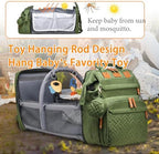 Astro alan Baby Diaper Bags with Changing Station, Waterproof Diaper Bag Backpack for Moms Dads with USB Charging Port, Baby Shower Gifts, Large Capacity diaper backpack, Green - Image 2