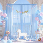 20ft x 15ft Baby Blue Tulle Backdrop Curtain for Birthday Party Sheer Fabric Backdrop Curtains for Baby Shower Boy Back Drop Gender Reveal Wedding Photo Backdrop Drapes Background 4 Panels 5ft x 15ft - Image 2