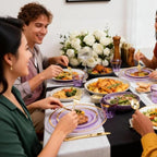 N9R 600PCS Purple Gold Plastic Plates, Disposable Dinnerware Set for Party - Image 6