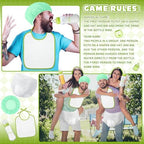 6 Sets Bottle Chug Baby Shower Games Juegos Para Plastic Baby Bottles Bibs Hat Disposable Diapers Gender Reveal Games Baby Changing Diaper Race Game Decoration (Green) - Image 5