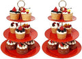 TP 3-Tier Cupcake Stands Melamine Dessert Stands Fruit Candy Display Tower for Wedding Birthday Tea Party and Baby Shower (2Pcs-Red) by TastePrime