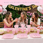 Vyntra 350 Pcs Pink Square Paper Plates and Napkins Set, Serves 50 - Image 7