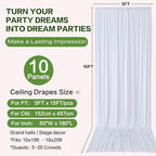 50ft×15ft White Backdrop Curtain for Wedding Parties - Image 6