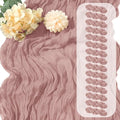 15 Pack Dusty Pink Cheesecloth Table Runner 17 x 108 inch Cheese Cloth Table Runners 9ft Pink Table Runner Rustic Romantic Sheer Gauze Runner for Wedding Party Baby Shower Table Decoration by Yorcari