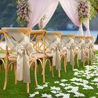 Satin Chair Sashes Bows, Taupe, 6 x 108 inch, 50 Pcs - Image 3